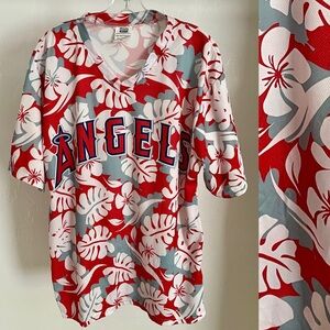 Rare COLLECTIBLE MLB Los Angeles ANGELS of ANAHEIM Hawaiian Jersey Shirt Size XL